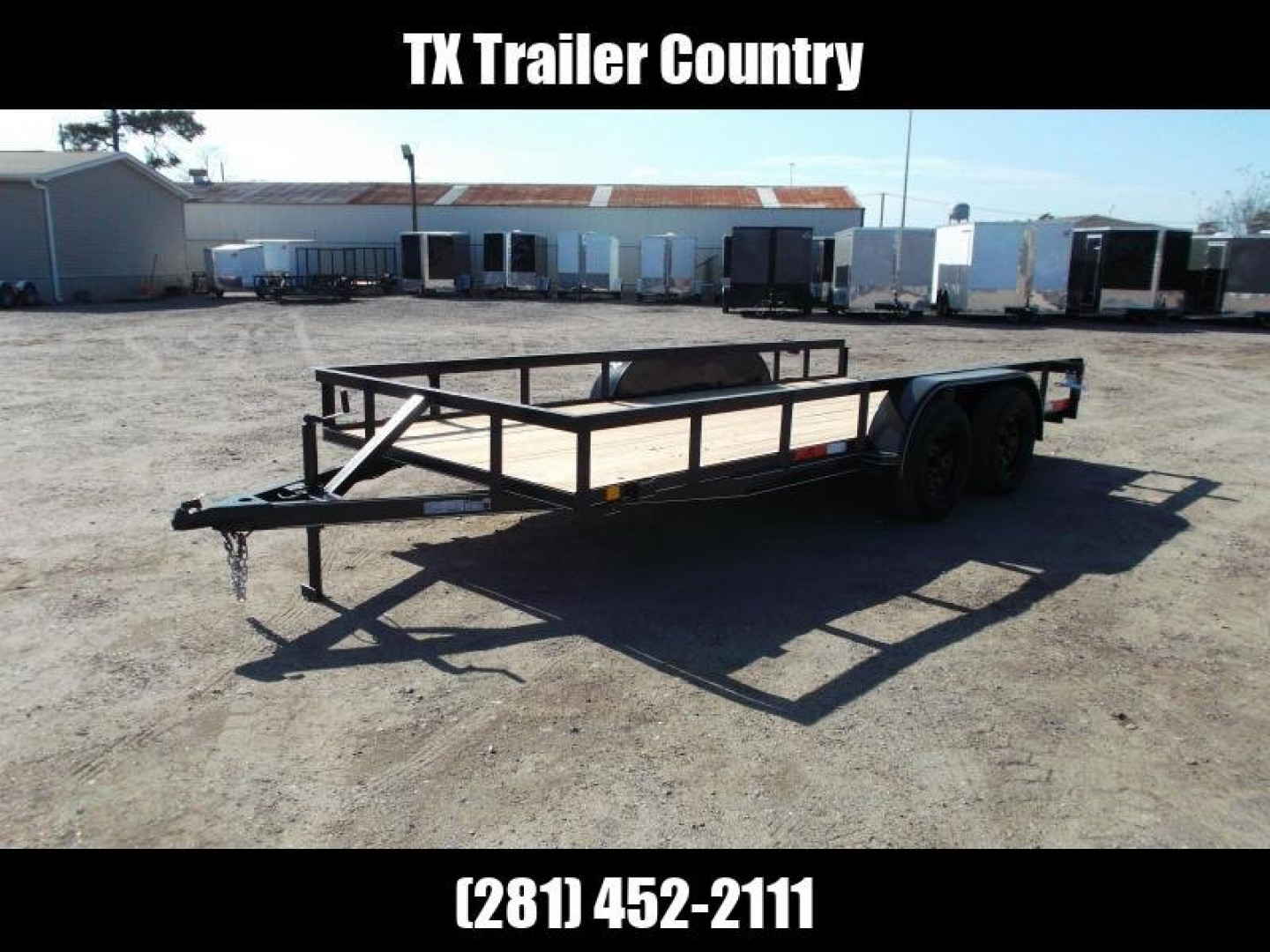 New 2025 J&C TRAILERS 83x16 Utility Trailer / Lowboy Trailer / 2" Bulldog Coupler / 5ft Slide Out Ramps / Electric Brakes