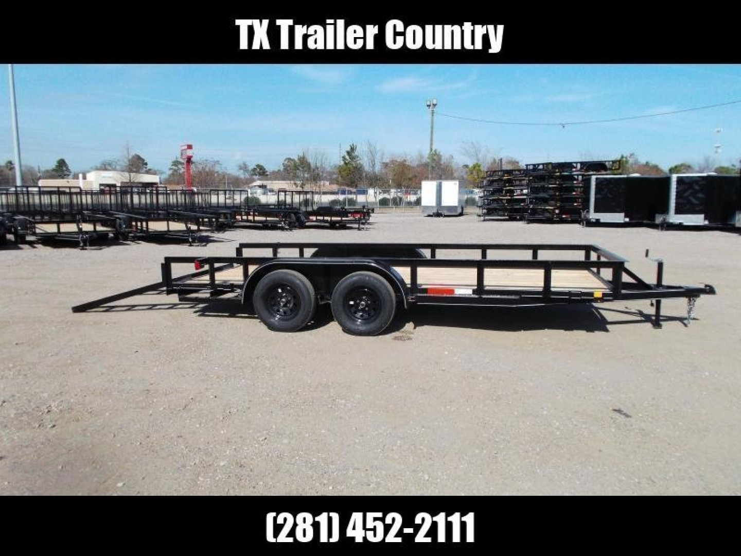 New 2025 J&C TRAILERS 83x16 Utility Trailer / Lowboy Trailer / 2" Bulldog Coupler / 5ft Slide Out Ramps / Electric Brakes