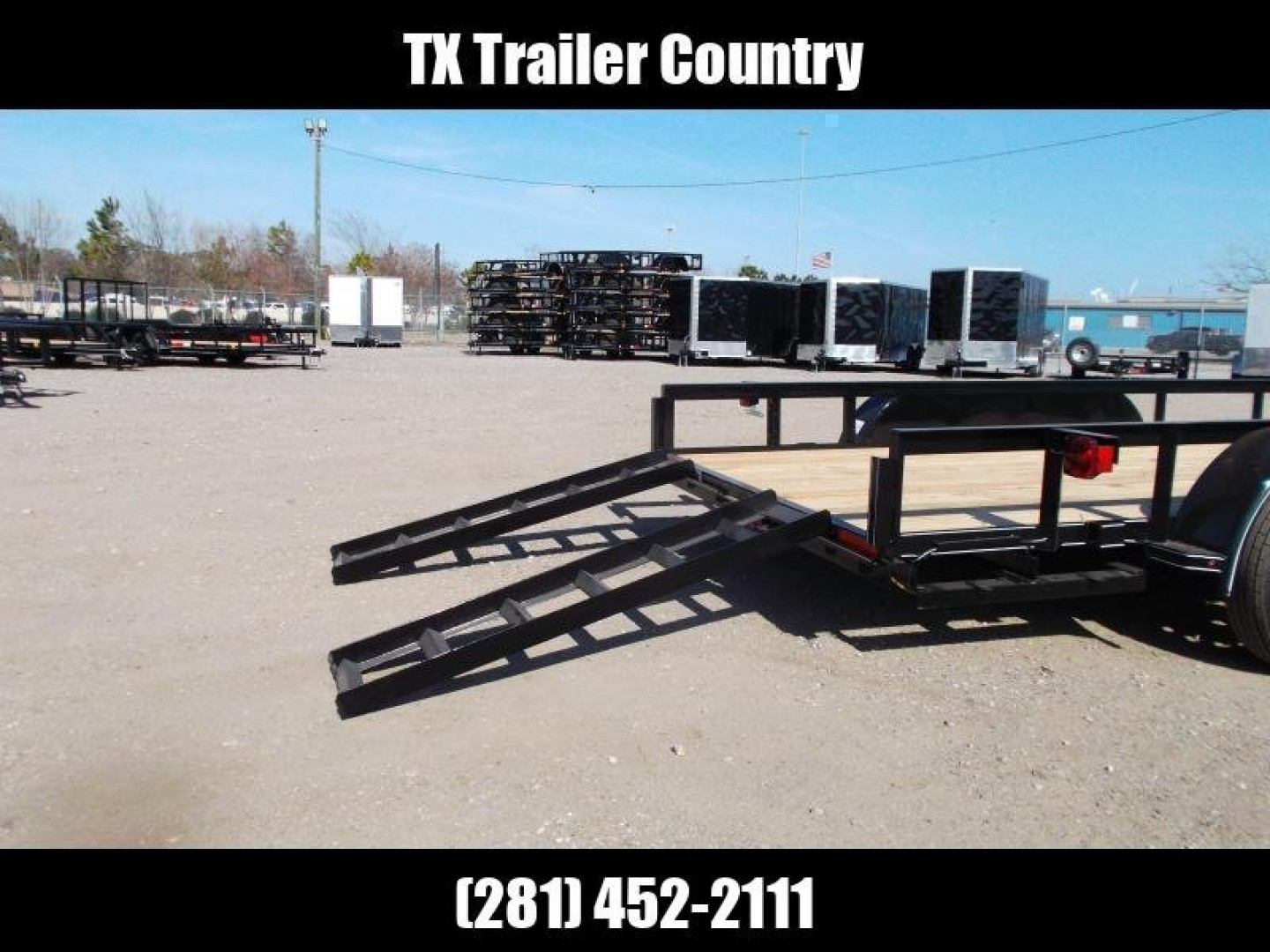 New 2025 J&C TRAILERS 83x16 Utility Trailer / Lowboy Trailer / 2" Bulldog Coupler / 5ft Slide Out Ramps / Electric Brakes