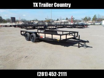 New 2025 J&C TRAILERS 83x16 Utility Trailer / Lowboy Trailer / 2" Bulldog Coupler / 5ft Slide Out Ramps / Electric Brakes