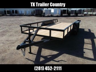 New 2025 J&C TRAILERS 83x16 Utility Trailer / Lowboy Trailer / 2" Bulldog Coupler / 5ft Slide Out Ramps / Electric Brakes
