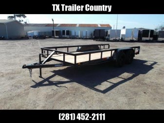 New 2025 J&C TRAILERS 83x16 Utility Trailer / Lowboy Trailer / 2" Bulldog Coupler / 5ft Slide Out Ramps / Electric Brakes