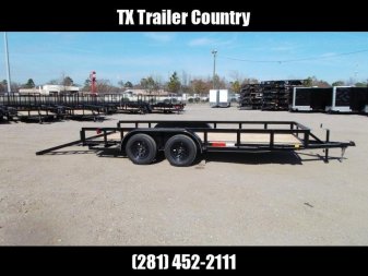 New 2025 J&C TRAILERS 83x16 Utility Trailer / Lowboy Trailer / 2" Bulldog Coupler / 5ft Slide Out Ramps / Electric Brakes