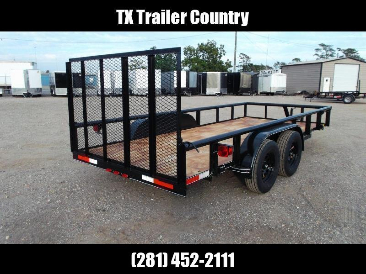 New 2025 J&C TRAILERS 83x16 Tandem Axle Utility Trailer / Pipetop / 4ft Ramp Gate / Electric Brakes / 2" Bulldog Coupler