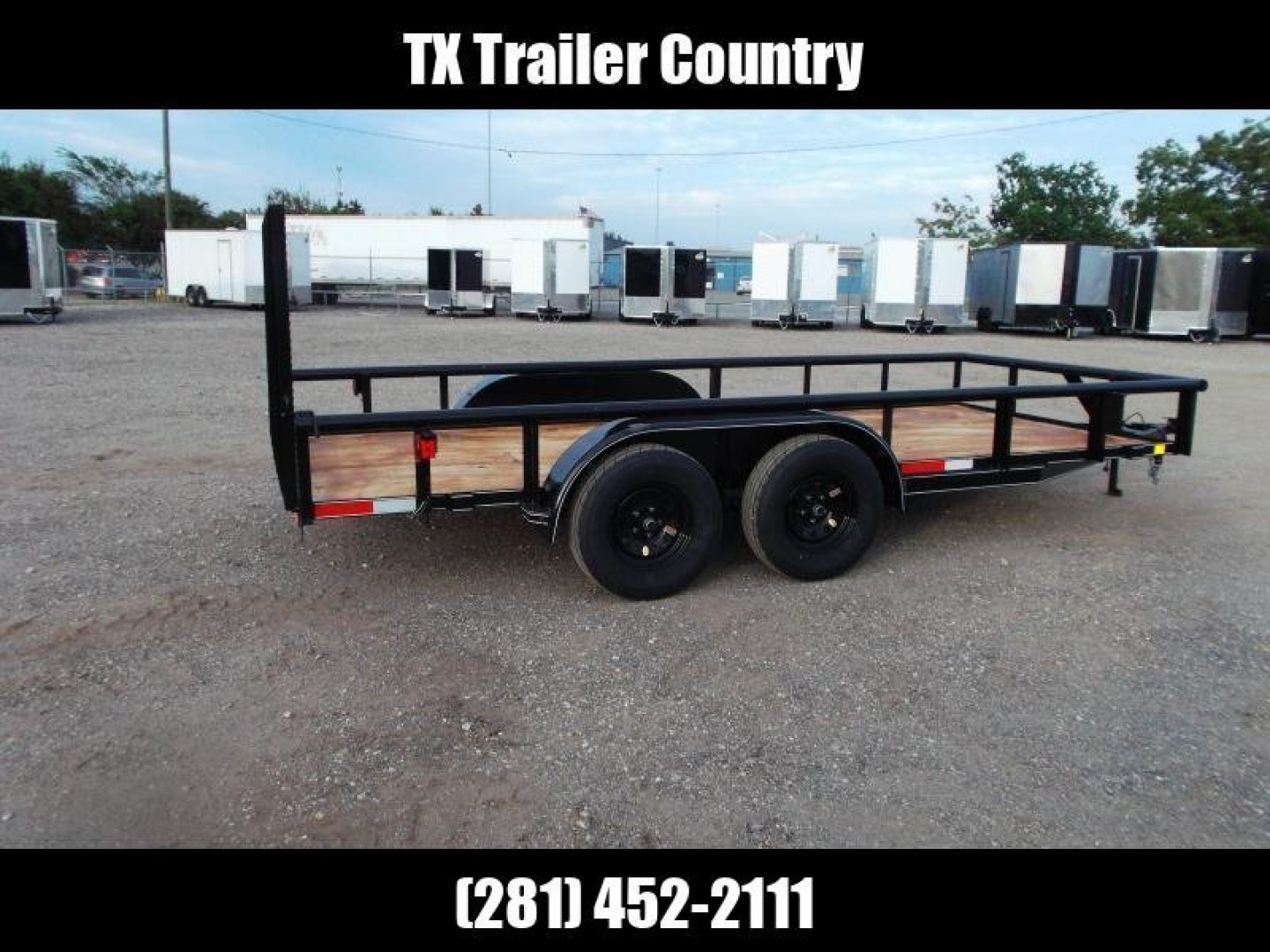 New 2025 J&C TRAILERS 83x16 Tandem Axle Utility Trailer / Pipetop / 4ft Ramp Gate / Electric Brakes / 2" Bulldog Coupler