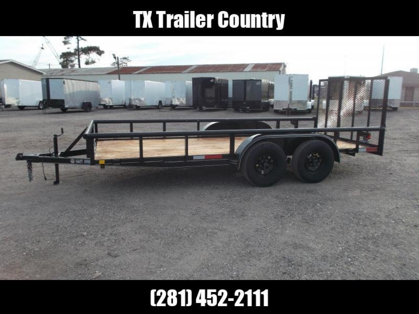 New 2025 J&C TRAILERS 83x16 Tandem Axle Utility Trailer / Pipetop / 4ft Ramp Gate / Electric Brakes / 2" Bulldog Coupler