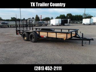 New 2025 J&C TRAILERS 83x16 Tandem Axle Utility Trailer / Pipetop / 4ft Ramp Gate / Electric Brakes / 2" Bulldog Coupler