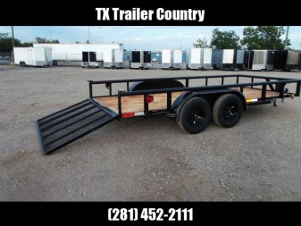 New 2025 J&C TRAILERS 83x16 Tandem Axle Utility Trailer / Pipetop / 4ft Ramp Gate / Electric Brakes / 2" Bulldog Coupler