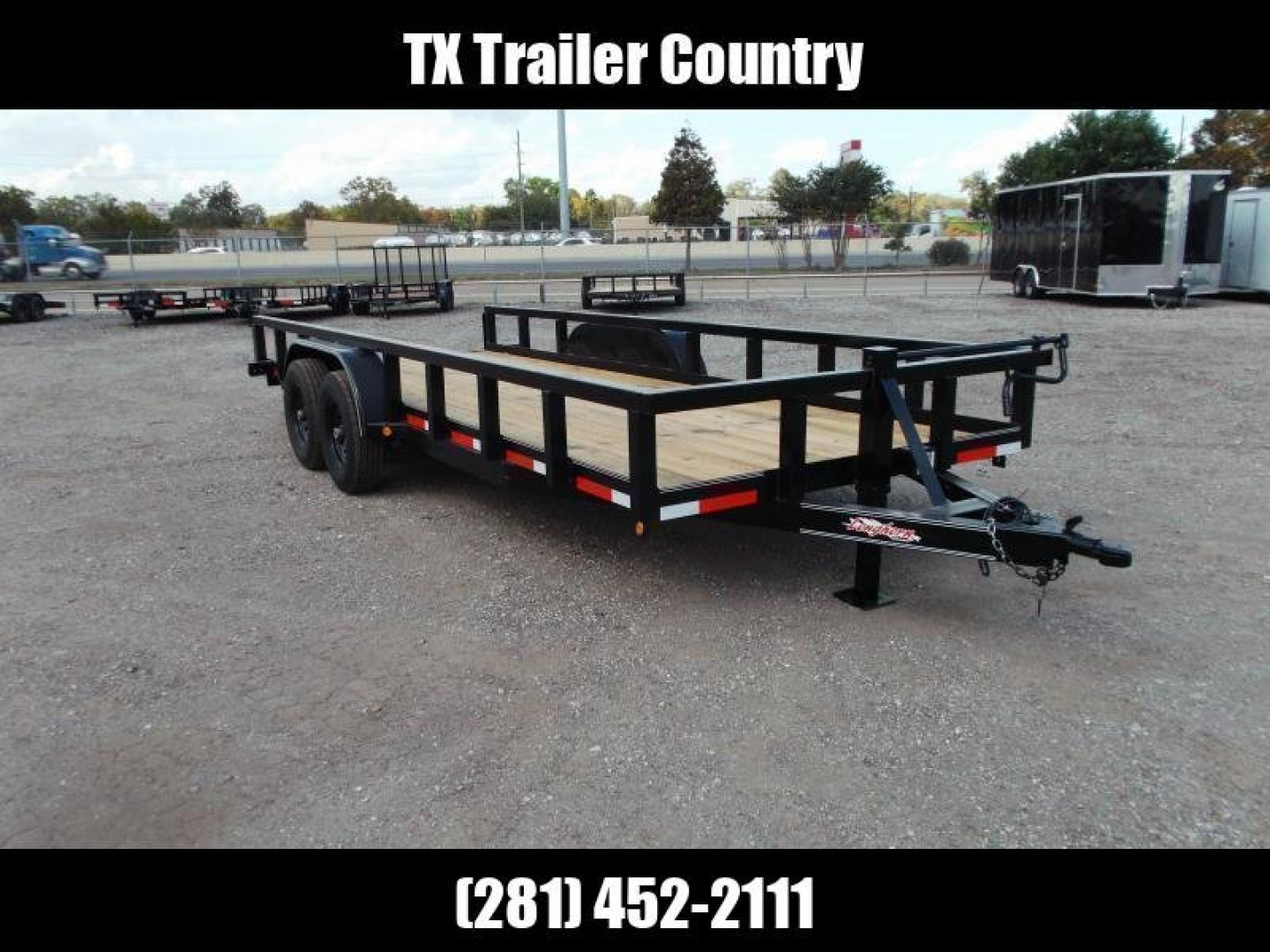 New 2025 J&C TRAILERS 83x20 Utility Trailer / 7000# Axles / 3" Square Tubing / 5ft C-Channel Ramps