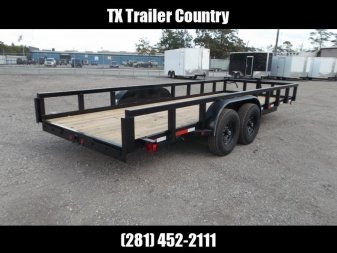 New 2025 J&C TRAILERS 83x20 Utility Trailer / 7000# Axles / 3" Square Tubing / 5ft C-Channel Ramps