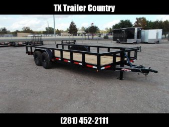 New 2025 J&C TRAILERS 83x20 Utility Trailer / 7000# Axles / 3" Square Tubing / 5ft C-Channel Ramps