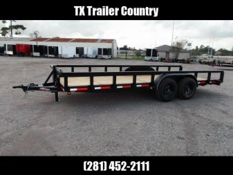 New 2025 J&C TRAILERS 83x20 Utility Trailer / 7000# Axles / 3" Square Tubing / 5ft C-Channel Ramps