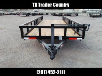 New 2025 J&C TRAILERS 83x20 Utility Trailer / 7000# Axles / 3" Square Tubing / 5ft C-Channel Ramps