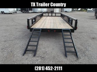 New 2025 J&C TRAILERS 83x20 Utility Trailer / 7000# Axles / 3" Square Tubing / 5ft C-Channel Ramps