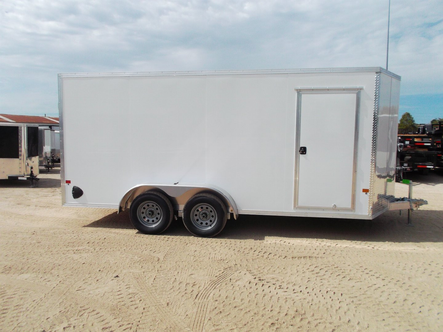 New 2025 Alcom XLT Pro Series 7x16 Cargo Trailer / Enclosed Trailer / ALL Aluminum Construction / 6'6" Interior / Ramp / .030 White FULLY Screwless Exterior