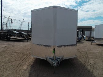 New 2025 Alcom XLT Pro Series 7x16 Cargo Trailer / Enclosed Trailer / ALL Aluminum Construction / 6'6" Interior / Ramp / .030 White FULLY Screwless Exterior
