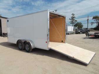 New 2025 Alcom XLT Pro Series 7x16 Cargo Trailer / Enclosed Trailer / ALL Aluminum Construction / 6'6" Interior / Ramp / .030 White FULLY Screwless Exterior
