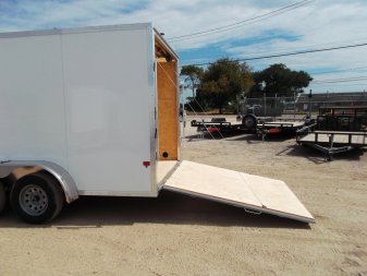 New 2025 Alcom XLT Pro Series 7x16 Cargo Trailer / Enclosed Trailer / ALL Aluminum Construction / 6'6" Interior / Ramp / .030 White FULLY Screwless Exterior