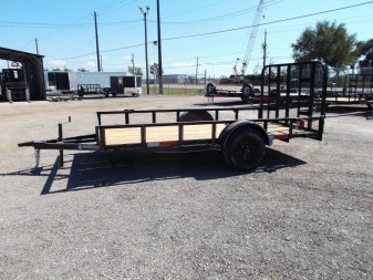 New 2025 J&C TRAILERS 77x10 Single Axle Utility Trailer / C-Channel Wrap Tongue / 2" Bulldog Coupler / 4ft Ramp Gate