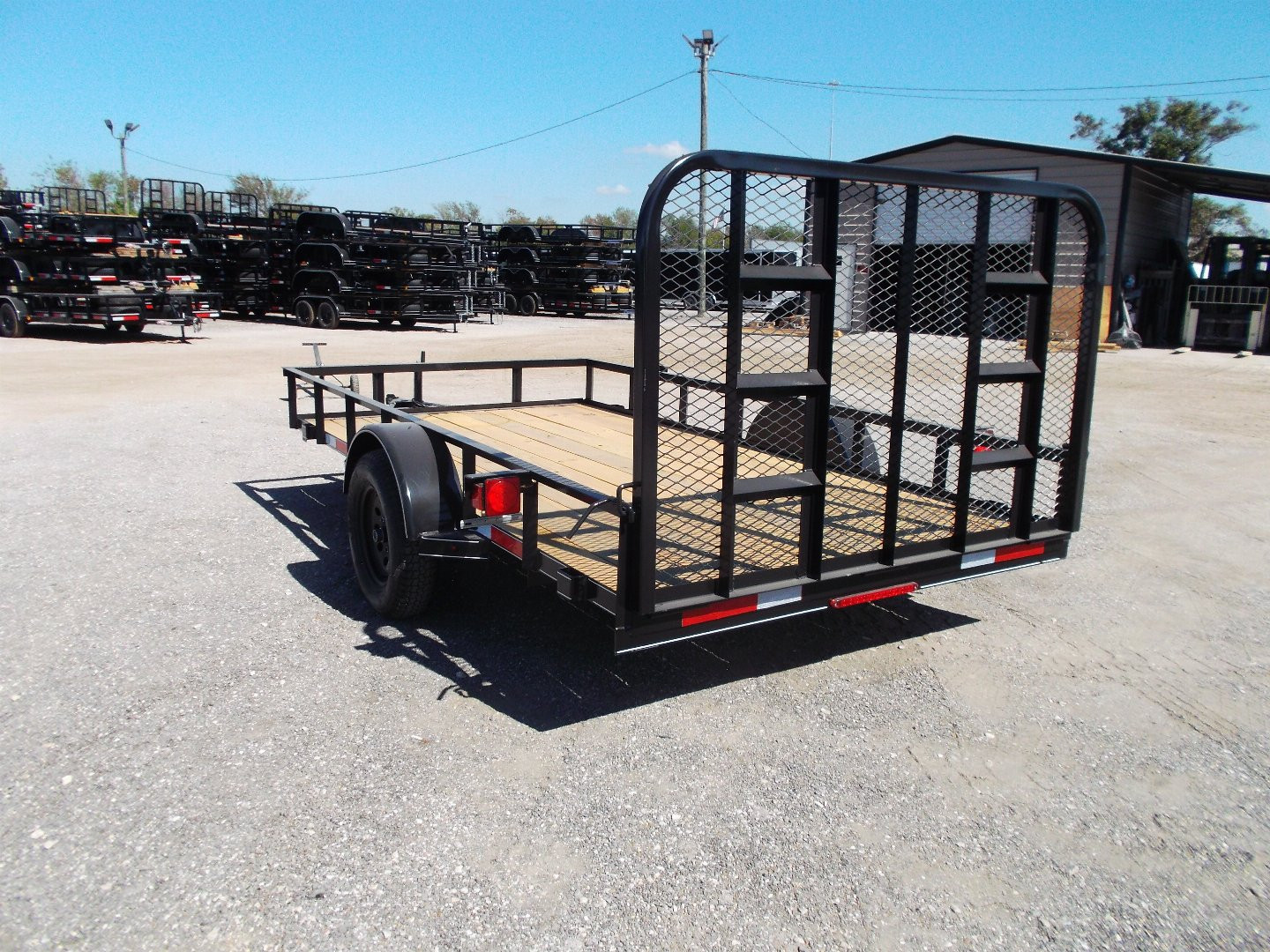 New 2025 J&C TRAILERS 77x10 Single Axle Utility Trailer / C-Channel Wrap Tongue / 2" Bulldog Coupler / 4ft Ramp Gate
