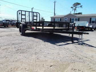 New 2025 J&C TRAILERS 77x10 Single Axle Utility Trailer / C-Channel Wrap Tongue / 2" Bulldog Coupler / 4ft Ramp Gate