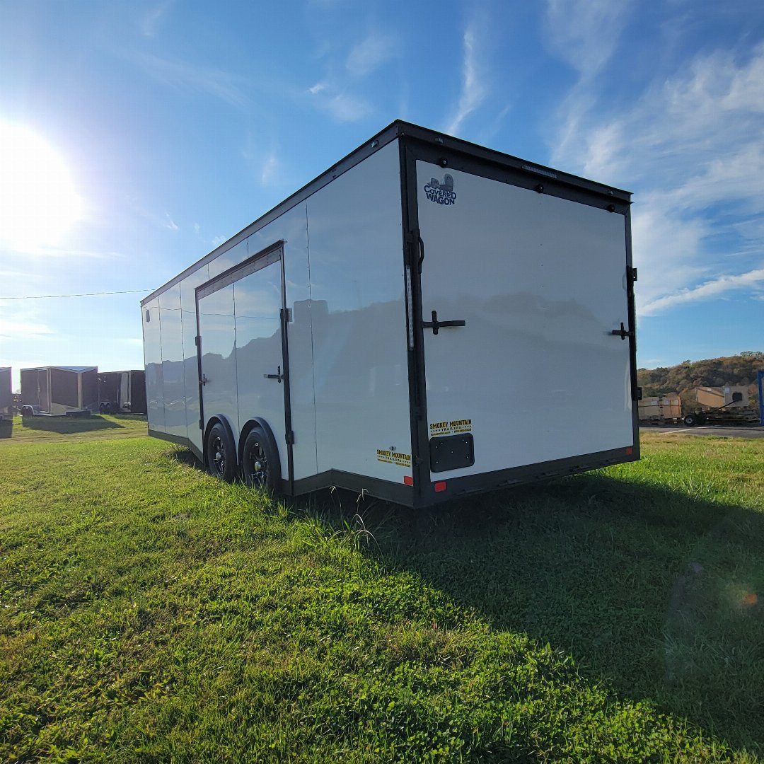 New 2025 Covered Wagon Trailers 8.5X24 TA3 7' SPLIT, WHITE Car / Racing Trailer