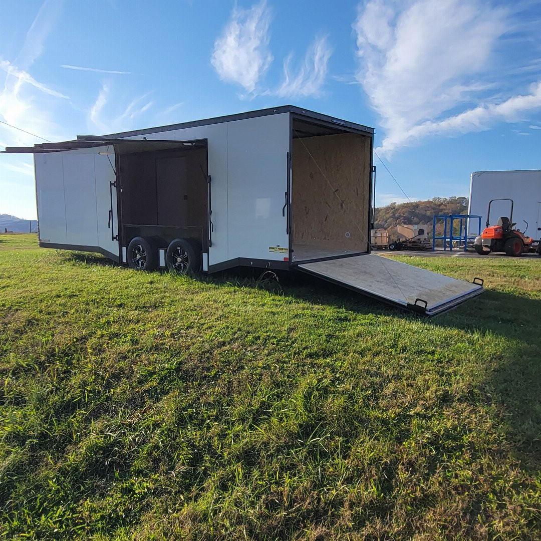 New 2025 Covered Wagon Trailers 8.5X24 TA3 7' SPLIT, WHITE Car / Racing Trailer