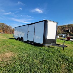 New 2025 Covered Wagon Trailers 8.5X24 TA3 7' SPLIT, WHITE Car / Racing Trailer