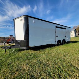 New 2025 Covered Wagon Trailers 8.5X24 TA3 7' SPLIT, WHITE Car / Racing Trailer