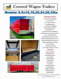 New 2025 Covered Wagon Trailers 8.5X24 TA3 7' SPLIT, WHITE Car / Racing Trailer