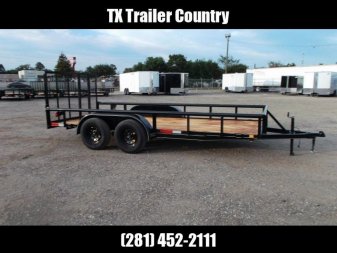 New 2025 J&C TRAILERS 83x14 Tandem Axle Utility Trailer / Pipetop / 4ft Ramp Gate / Electric Brakes / 2" Bulldog Coupler