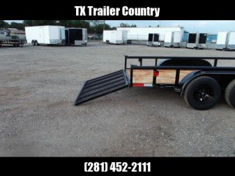 New 2025 J&C TRAILERS 83x14 Tandem Axle Utility Trailer / Pipetop / 4ft Ramp Gate / Electric Brakes / 2" Bulldog Coupler