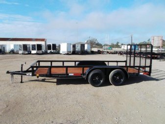 New 2025 J&C TRAILERS 77x16 Tandem Axle Utility Trailer / Lowboy Trailer / 2" Bulldog Coupler / 4ft Ramp Gate / Electric Brakes