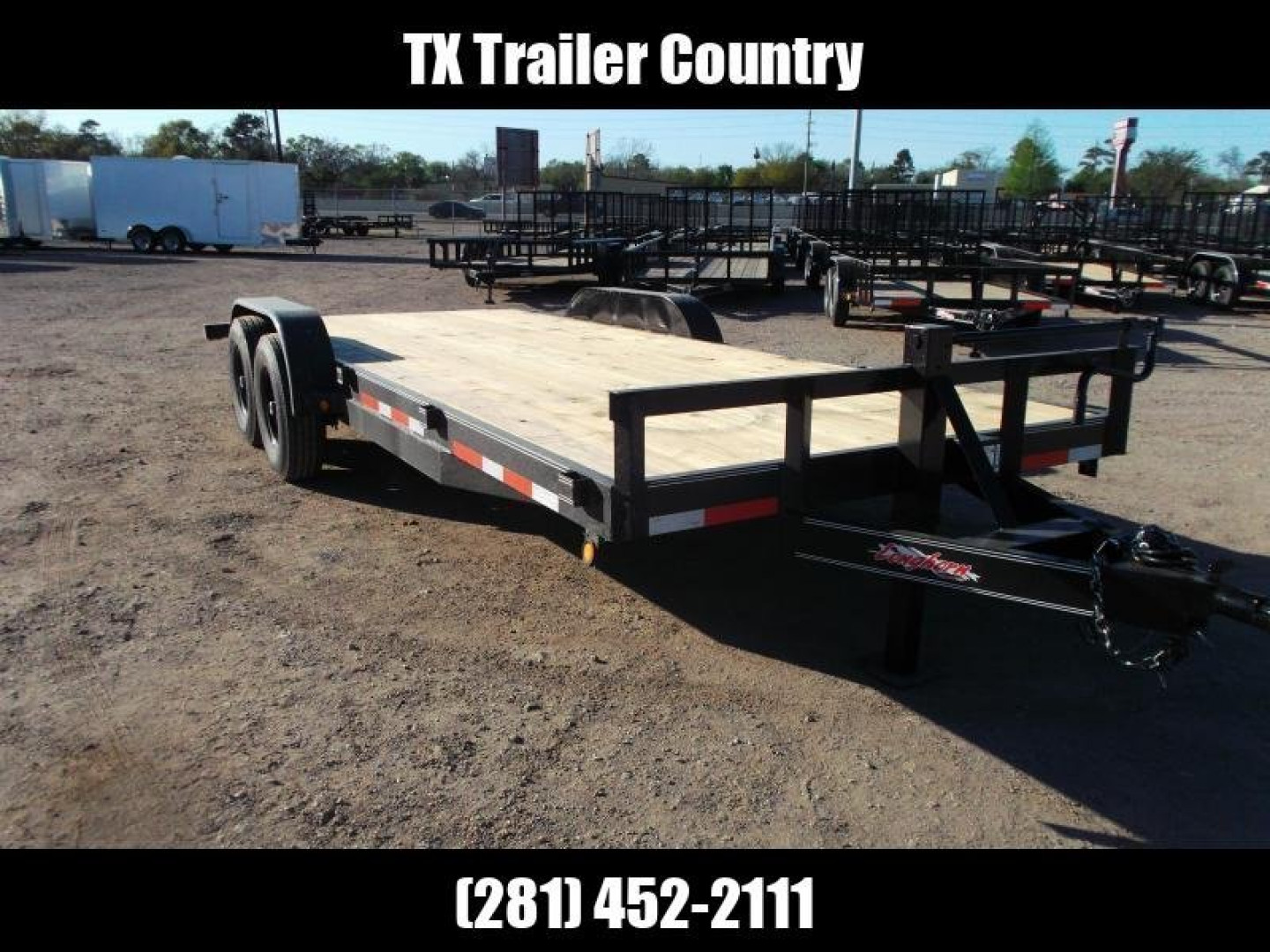 New 2025 J&C Trailers 83x20 Tandem Axle 14K Car Hauler / Equipment Trailer / Flat Deck / 7000# Axles / 10K Jack / 2ft Dovetail / 5ft C-Channel Ramps