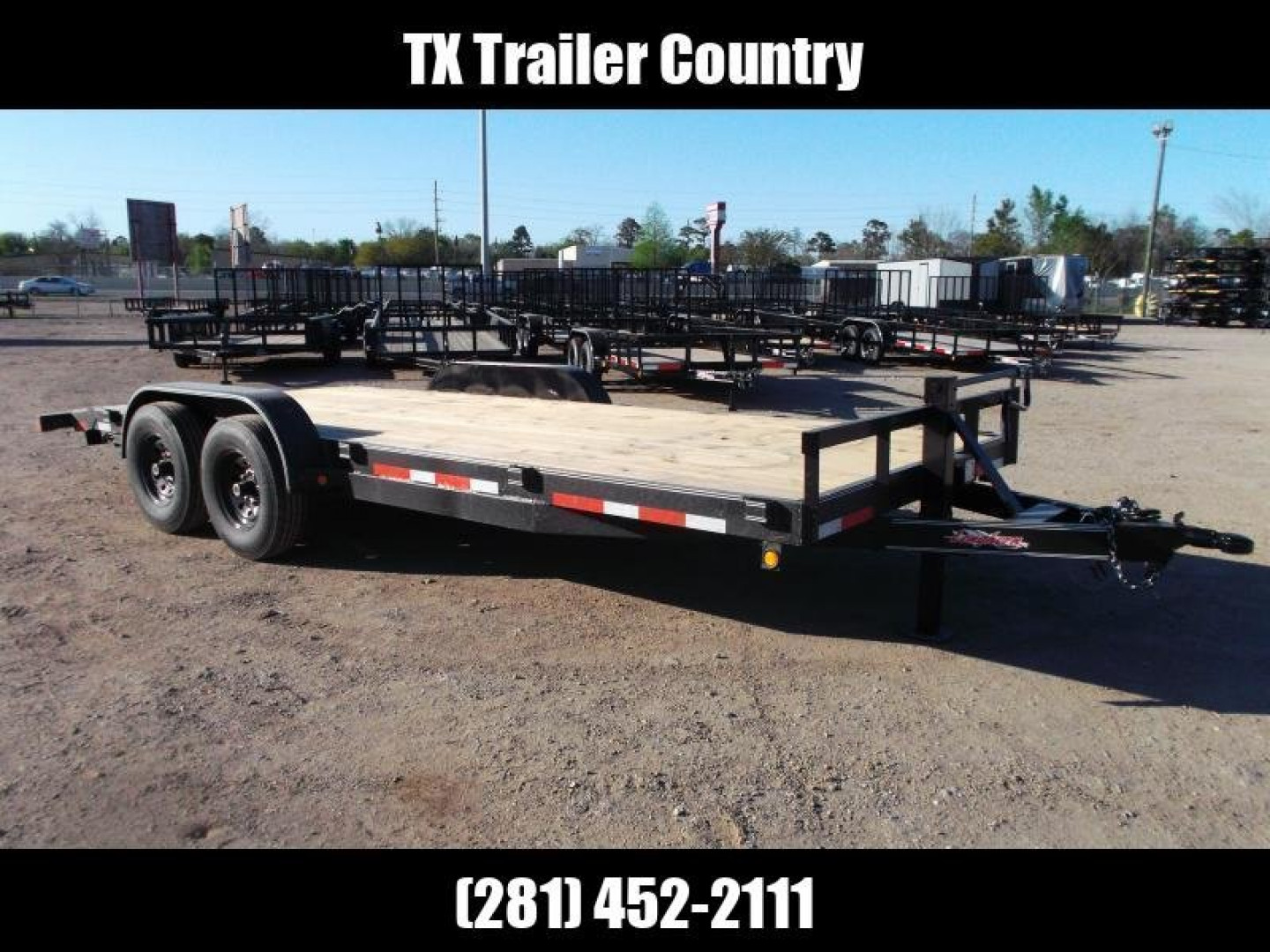 New 2025 J&C Trailers 83x20 Tandem Axle 14K Car Hauler / Equipment Trailer / Flat Deck / 7000# Axles / 10K Jack / 2ft Dovetail / 5ft C-Channel Ramps