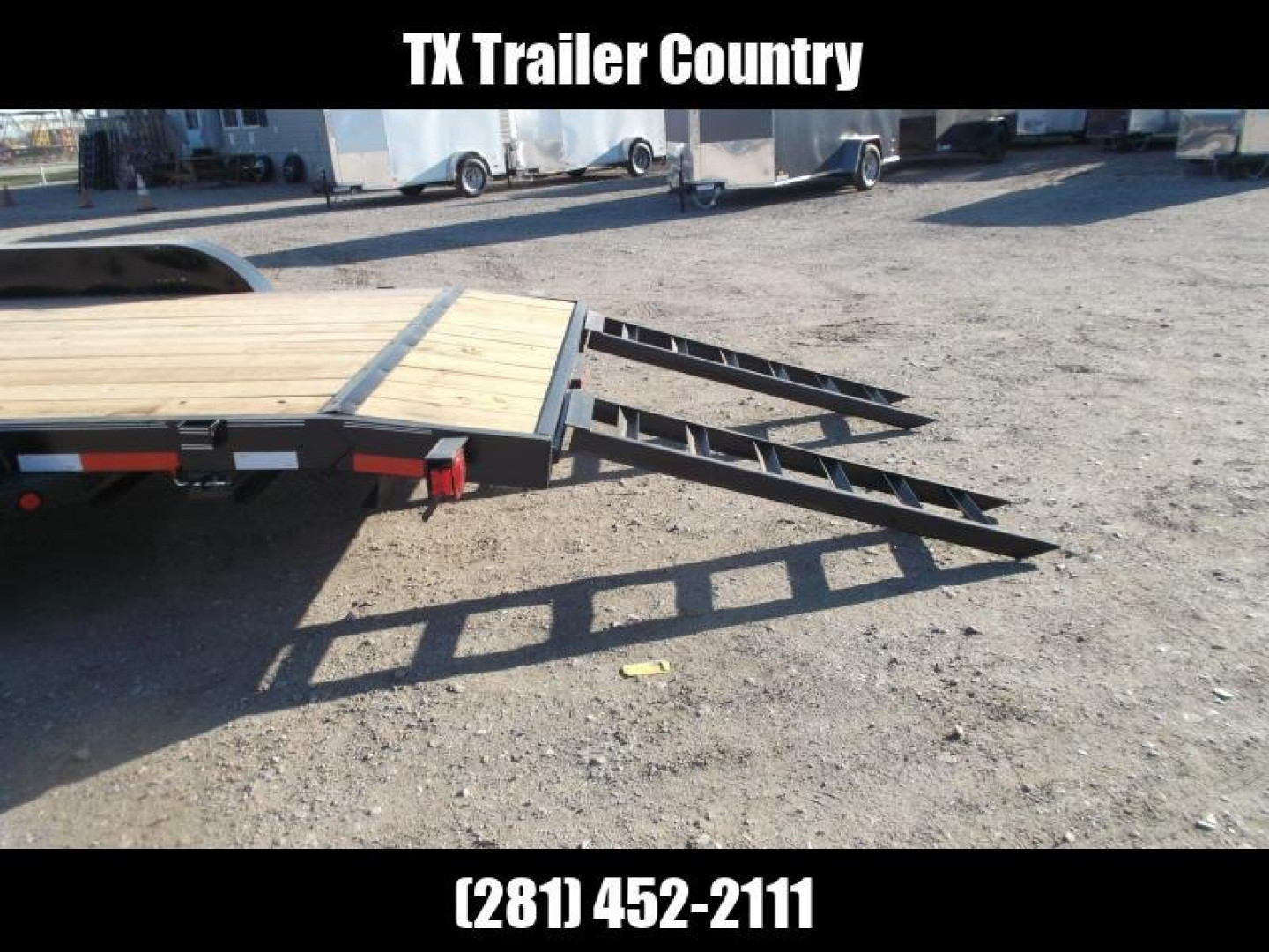 New 2025 J&C Trailers 83x20 Tandem Axle 14K Car Hauler / Equipment Trailer / Flat Deck / 7000# Axles / 10K Jack / 2ft Dovetail / 5ft C-Channel Ramps
