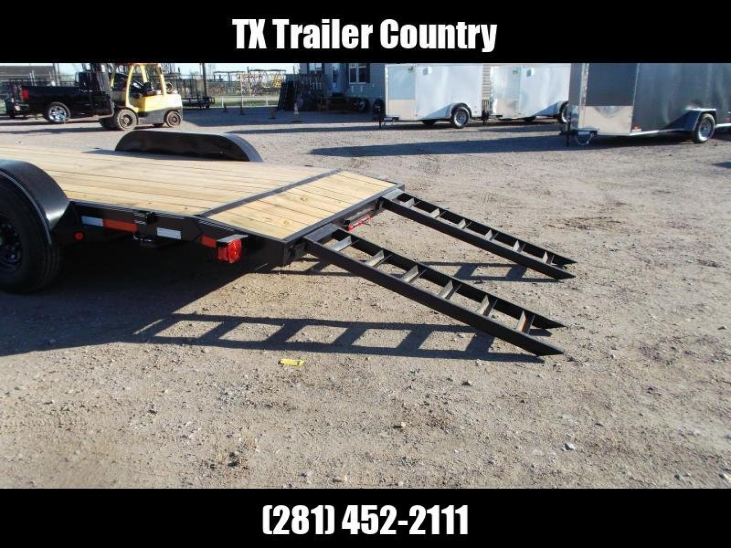 New 2025 J&C Trailers 83x20 Tandem Axle 14K Car Hauler / Equipment Trailer / Flat Deck / 7000# Axles / 10K Jack / 2ft Dovetail / 5ft C-Channel Ramps