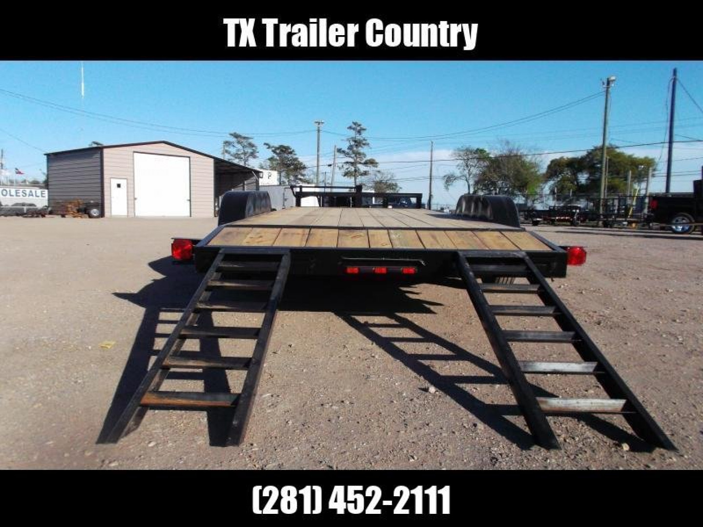 New 2025 J&C Trailers 83x20 Tandem Axle 14K Car Hauler / Equipment Trailer / Flat Deck / 7000# Axles / 10K Jack / 2ft Dovetail / 5ft C-Channel Ramps
