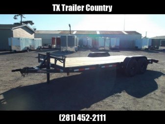 New 2025 J&C Trailers 83x20 Tandem Axle 14K Car Hauler / Equipment Trailer / Flat Deck / 7000# Axles / 10K Jack / 2ft Dovetail / 5ft C-Channel Ramps