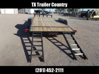 New 2025 J&C Trailers 83x20 Tandem Axle 14K Car Hauler / Equipment Trailer / Flat Deck / 7000# Axles / 10K Jack / 2ft Dovetail / 5ft C-Channel Ramps