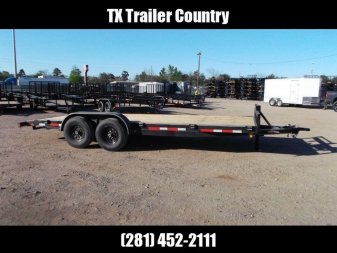 New 2025 J&C Trailers 83x20 Tandem Axle 14K Car Hauler / Equipment Trailer / Flat Deck / 7000# Axles / 10K Jack / 2ft Dovetail / 5ft C-Channel Ramps