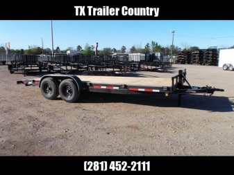 New 2025 J&C Trailers 83x20 Tandem Axle 14K Car Hauler / Equipment Trailer / Flat Deck / 7000# Axles / 10K Jack / 2ft Dovetail / 5ft C-Channel Ramps