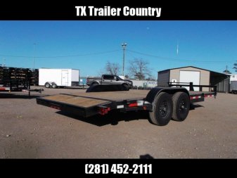 New 2025 J&C Trailers 83x20 Tandem Axle 14K Car Hauler / Equipment Trailer / Flat Deck / 7000# Axles / 10K Jack / 2ft Dovetail / 5ft C-Channel Ramps