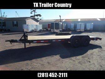 New 2025 J&C Trailers 83x20 Tandem Axle 14K Car Hauler / Equipment Trailer / Flat Deck / 7000# Axles / 10K Jack / 2ft Dovetail / 5ft C-Channel Ramps