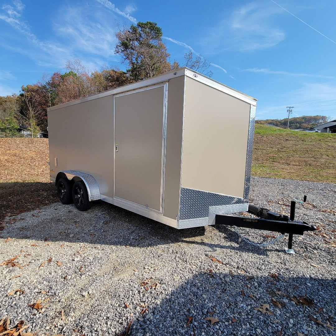 New 2025 Covered Wagon Trailers 7X16 TA 2 D-RINGS Cargo / Enclosed Trailer