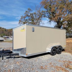 New 2025 Covered Wagon Trailers 7X16 TA 2 D-RINGS Cargo / Enclosed Trailer