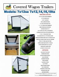 New 2025 Covered Wagon Trailers 7X16 TA 2 D-RINGS Cargo / Enclosed Trailer