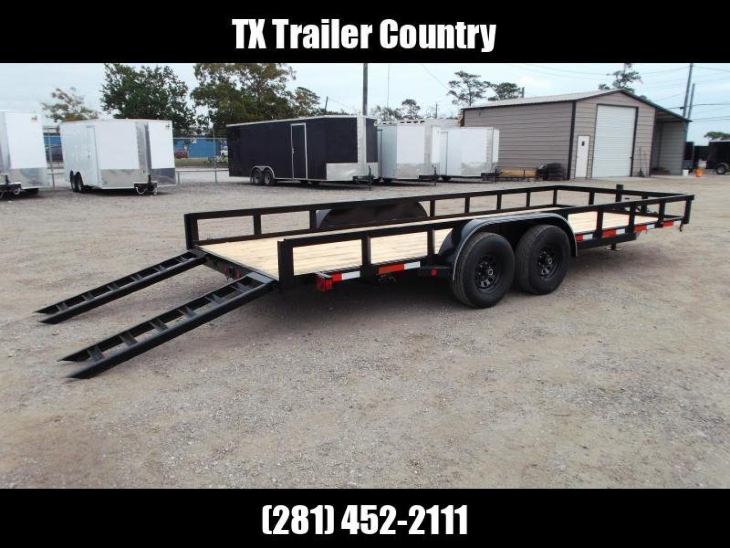 New 2025 LONGHORN TRAILERS 83x20 Utility Trailer / Lowboy Trailer / 5200# Axles / Brakes / 5ft C-Channel Ramps
