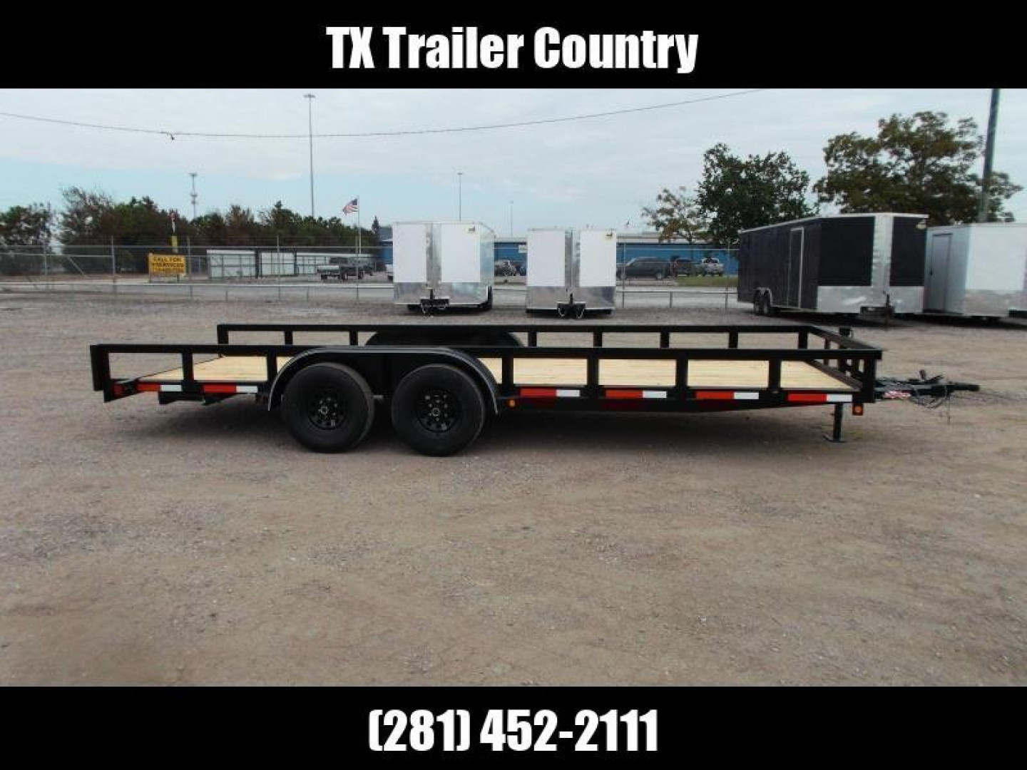 New 2025 LONGHORN TRAILERS 83x20 Utility Trailer / Lowboy Trailer / 5200# Axles / Brakes / 5ft C-Channel Ramps