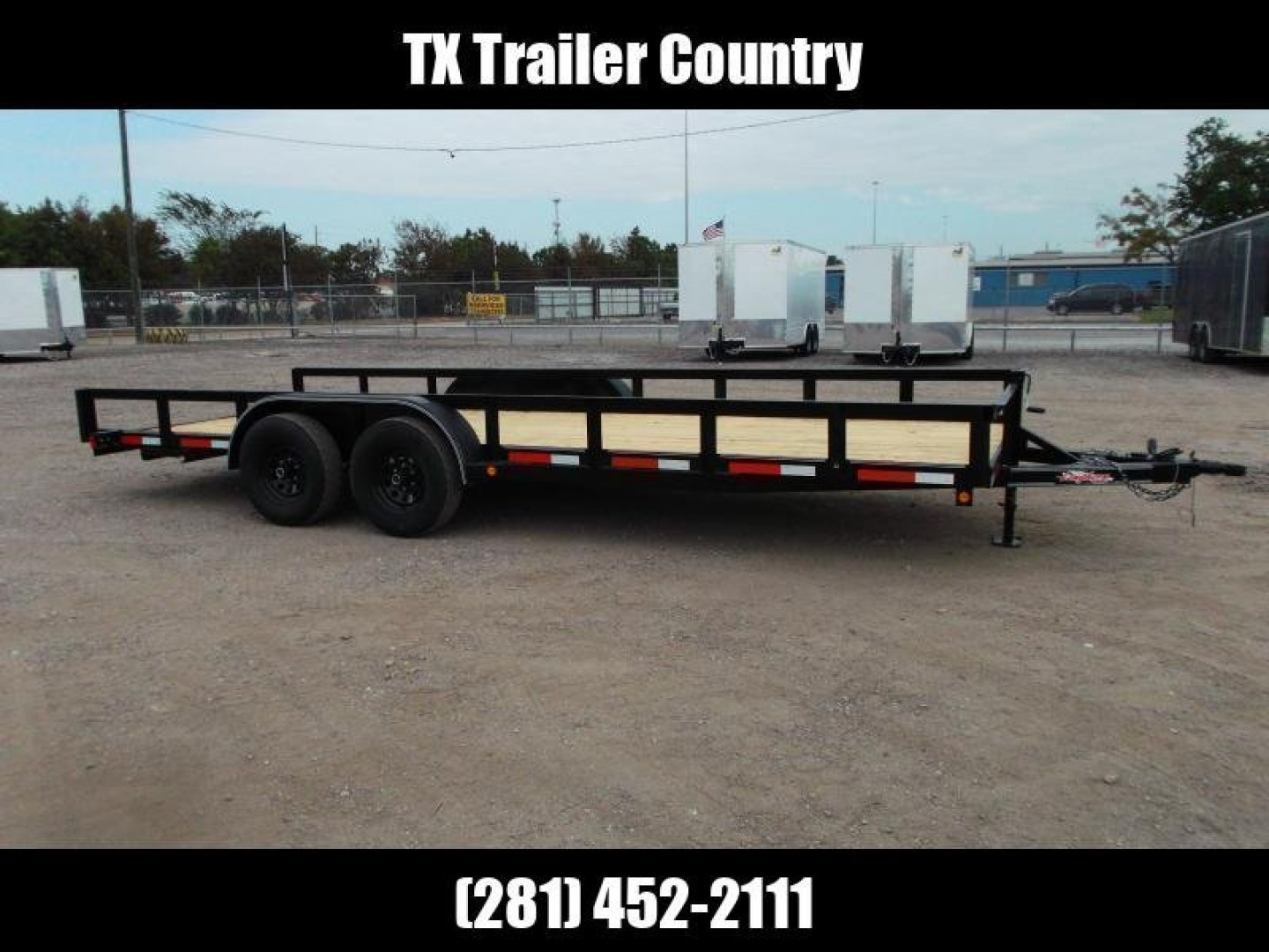 New 2025 LONGHORN TRAILERS 83x20 Utility Trailer / Lowboy Trailer / 5200# Axles / Brakes / 5ft C-Channel Ramps